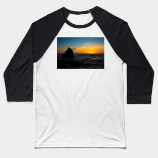 Sun Setting Into The Pacific Ocean Baseball T-Shirt